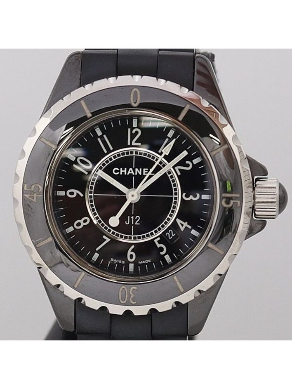 Chanel Quartz Date Black Dial Watch